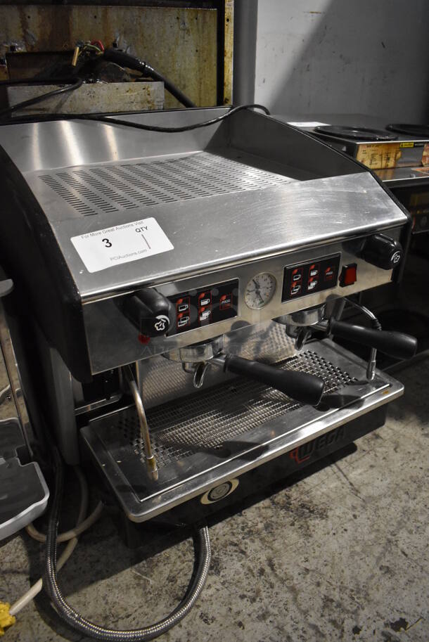 Wega Stainless Steel Commercial Countertop 2 Group Espresso Machine w/ 2 Portafilters and 2 Steam Wands. 208 Volts. 21x23x20 - Image 7 of 9