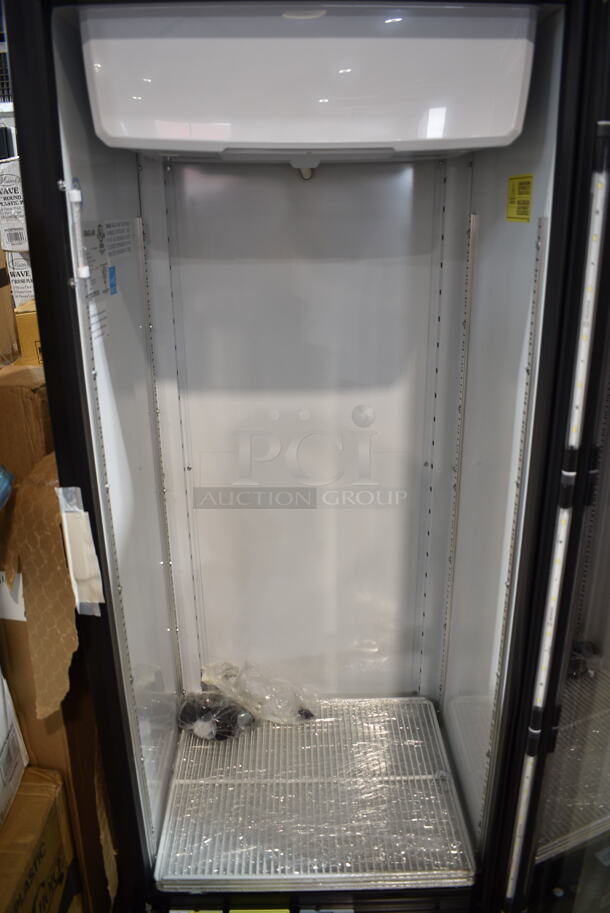 BRAND NEW SCRATCH AND DENT! Beverage Air MT12-1MT12-1 ENERGY STAR Metal Commercial 25" Marketeer Series Black Single Door Reach In Refrigerated Glass Door Cooler Merchandiser with LED Lighting. 115 Volts, 1 Phase. Tested and Working! - Image 3 of 4
