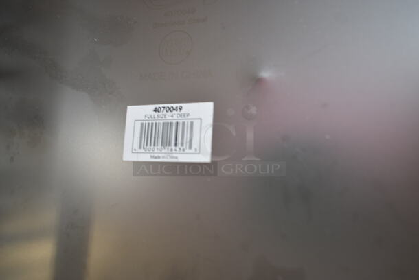 ALL ONE MONEY! Tier Lot of BRAND NEW SCRATCH AND DENT! Items Including 4070049 Choice Full Size 4" Deep 24 Gauge Anti-Jam Stainless Steel Steam Table / Hotel Pan, 2 Commercial Casters, Henny Penny Fry Basket, Cutting Board. - Image 5 of 8