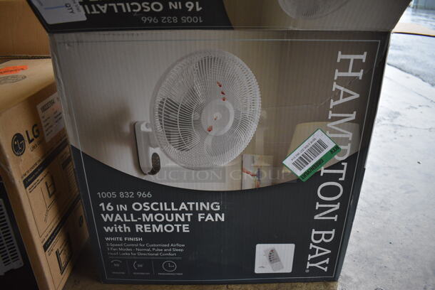 BRAND NEW SCRATCH AND DENT! Hampton Bay 16" Oscillating Wall Mount Fan - Image 1 of 5