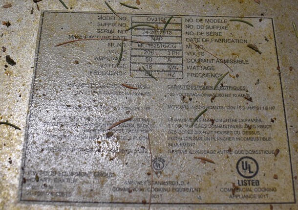 Baxter OV310E Stainless Steel Commercial Floor Style Electric Powered Mini Rotating Rack Oven w/ Pan Rack on Commercial Casters. 208 Volts, 3 Phase. 48x36x75 - Image 11 of 11