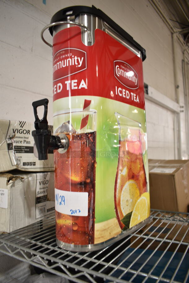 2 BRAND NEW SCRATCH AND DENT! Items; Avantco 177ITD2GRDMV ITD2-GRD-MV 2 Gallon Round Iced Tea Dispenser with Stainless Steel Valve and Bunn TDO-N-3.5 3.5 Gallon Narrow Iced Tea Dispenser. 2 Times Your Bid!  - Image 6 of 8