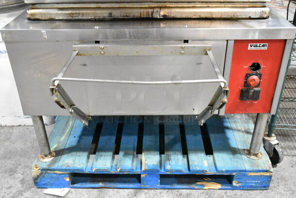 Vulcan Stainless Steel Commercial Natural Gas Powered Floor Style Braising Pan Tilting Pan.  - Image 6 of 7