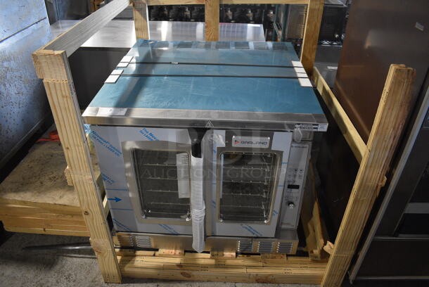 BRAND NEW! 2021 Garland Model MCO-GS-10 Stainless Steel Commercial Natural Gas Powered Full Size Convection Oven w/ view Through Doors, Metal Oven Racks and Thermostatic Controls. Stock Picture Used For Gallery. Does Not Include Legs. 60,000 BTU. 38x38x33 - Image 8 of 8