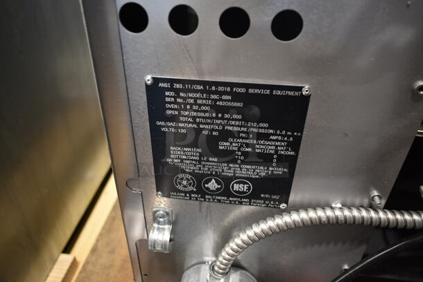 BRAND NEW SCRATCH AND DENT! Vulcan 36C-6BN Stainless Steel Commercial Natural Gas Powered 6 Burner Range w/ Convection Oven, Over Shelf and Back Splash. Stock Picture Used as Gallery. - Image 10 of 12