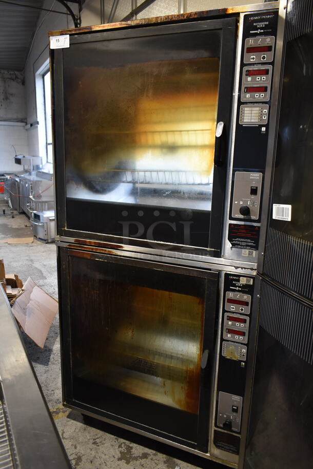 2 Henny Penny SCR-8 Stainless Steel Commercial Electric Powered Rotisserie Ovens. 250 Volts, 3 Phase. 2 Times Your Bid!