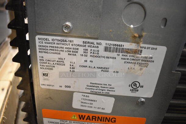 BRAND NEW SCRATCH AND DENT! 2023 Manitowoc ID0420A-161 Indigo NXT 22" Air Cooled Dice Ice Machine. 470 lb. 115 Volts, 1 Phase.  - Image 5 of 5