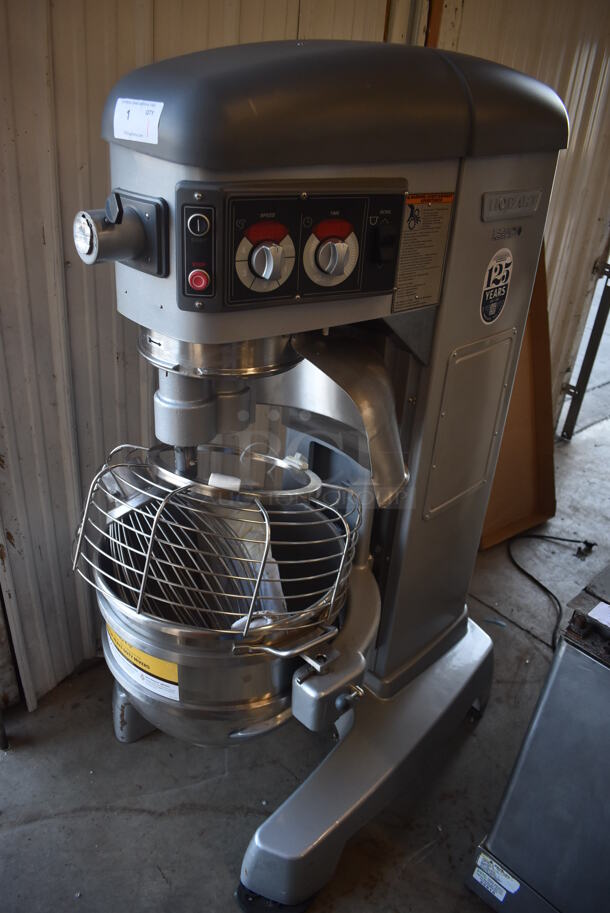 BRAND NEW SCRATCH AND DENT! Hobart HL600 Metal Commercial Floor Style 60 Quart Planetary Mixer w/ Stainless Steel Mixing Bowl, Bowl Guard, Whisk, Paddle and Dough Hook Attachments. 200-240 Volts, 1 Phase. - Image 1 of 12