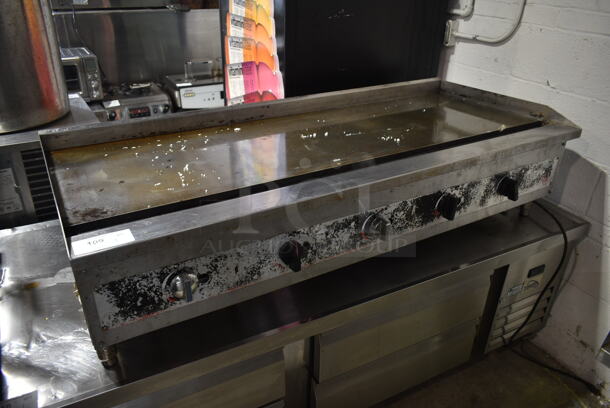Stainless Steel Commercial Countertop Gas Powered Flat Top Griddle. 