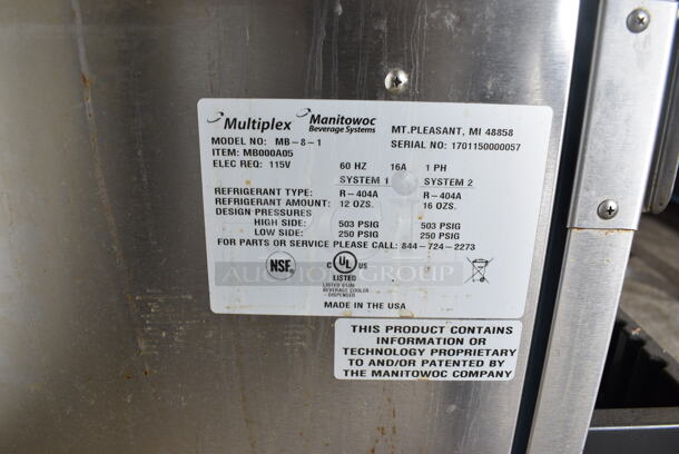 2017 Manitowoc Multiplex Model MB-8-1 Stainless Steel Commercial Blend In Cup Workstation on Single Door Undercounter Cooler on Commercial Casters. 115 Volts, 1 Phase. 26x33x75. Tested and Working! - Image 6 of 8