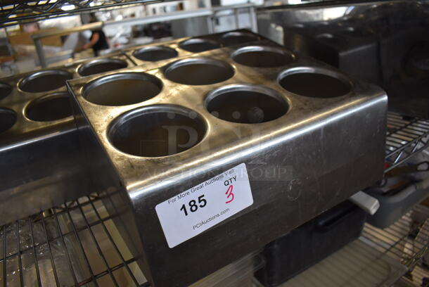3 Metal Countertop 6 Slot Silverware Holders. 14.5x12x8.5. 3 Times Your Bid! - Image 3 of 4