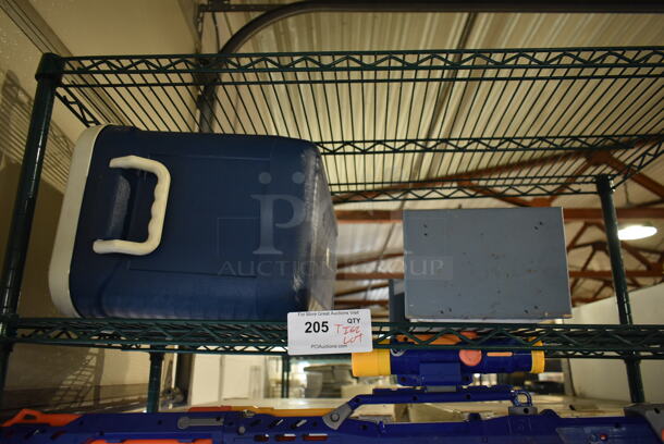 ALL ONE MONEY! Tier Lot of Various Items Including Blue and White Poly Portable Cooler - Image 1 of 4