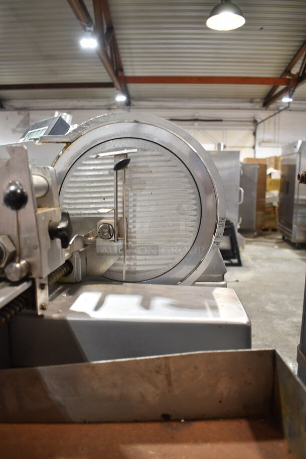 Bizerba A 404 FB US Metal Commercial Countertop Meat Slicer Stacker. 120 Volts, 1 Phase. Tested and Powers On But Parts Do Not Move - Needs Control Box Replaced - Image 6 of 11