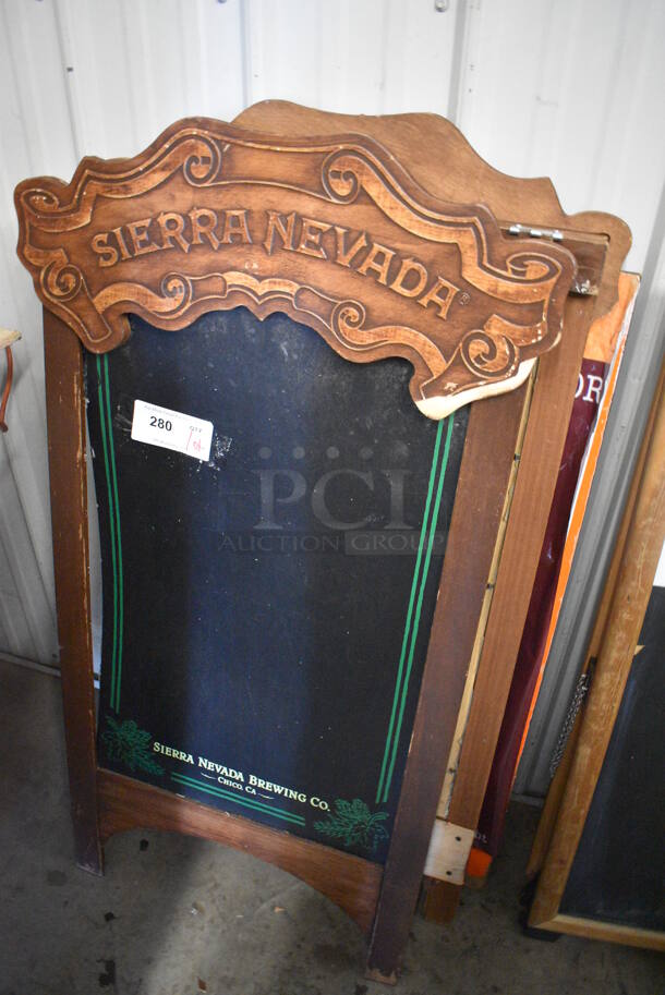 ALL ONE MONEY! Lot of Broken Sierra Nevada Double Sided A Frame Sidewalk Sign and Extra Piece. Includes 24x2x46