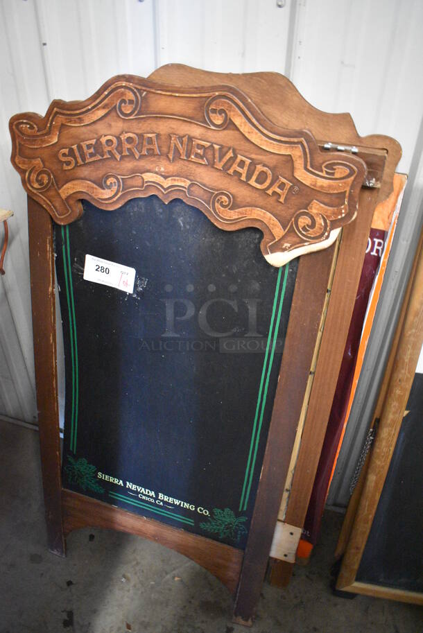 ALL ONE MONEY! Lot of Broken Sierra Nevada Double Sided A Frame Sidewalk Sign and Extra Piece. Includes 24x2x46 - Image 1 of 4