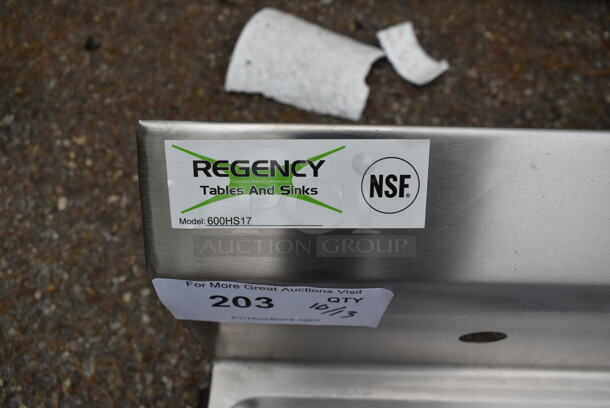 BRAND NEW SCRATCH AND DENT! Regency 600HS17 Stainless Steel Commercial Single Bay Wall Mount Sink w/ Faucet and Wall Mount. - Image 2 of 6