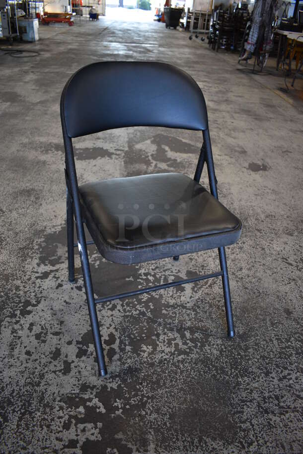 6 Black Metal Padded Folding Chairs. 18x18x30. 6 Times Your Bid!