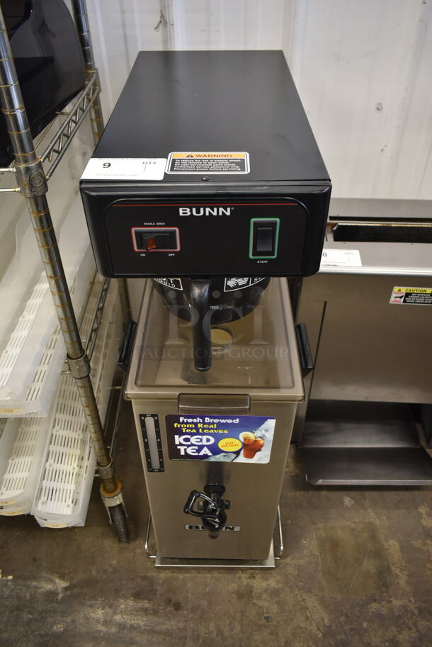 2014 Bunn TB3Q Stainless Steel Commercial Countertop Iced Tea Machine w/ Beverage Holder and Poly Brew Basket. 120 Volts, 1 Phase.