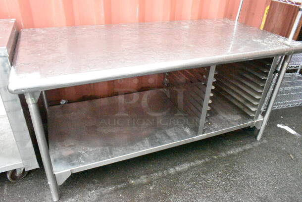 Stainless Steel Table w/ Under Shelf and Pan Rack.  - Image 1 of 2