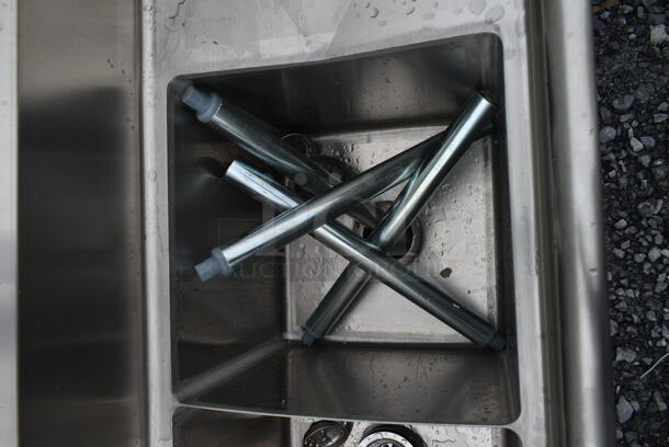 BRAND NEW SCRATCH AND DENT! KoolMore KM-SC151514-15B316 Stainless Steel 75 In Three Compartment Commercial Sink, Bowl Size 15x15x14, 16 Gauge Stainless-Steel With 2 Drainboards - Image 3 of 8
