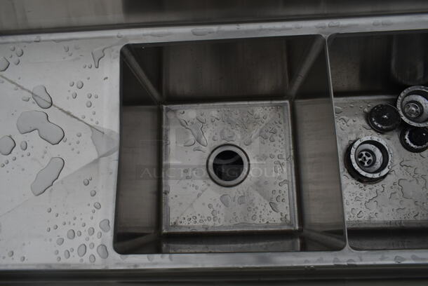 BRAND NEW SCRATCH AND DENT! KoolMore KM-SC151514-15B316 Stainless Steel 75 In Three Compartment Commercial Sink, Bowl Size 15x15x14, 16 Gauge Stainless-Steel With 2 Drainboards - Image 5 of 8