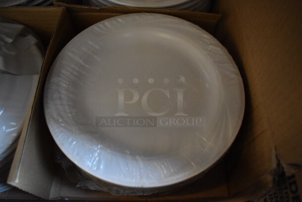2 Boxes of BRAND NEW! Items; 12 Libbey Martini Glasses and  35 Arcadia White Ceramic Plates. Includes 7.5x7.5x0.5, 4.5x4.5x7. 2 Times Your Bid! - Image 10 of 10