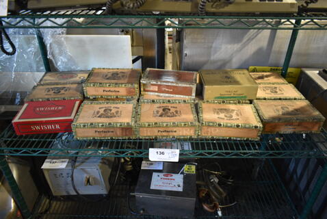 ALL ONE MONEY! Tier Lot of Cigar Boxes.
