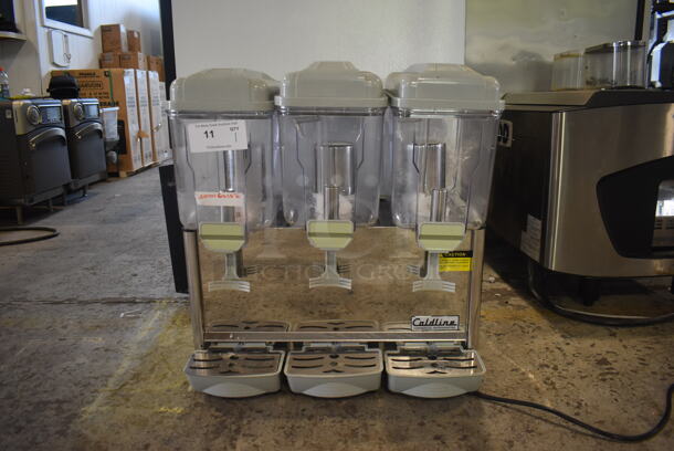 Coldline Royal-3P Commercial Triple Bowl Electric Countertop Juice Dispenser On Steel Base. 120V. Tested and Powers On But Does Not Get Cold - Image 1 of 6