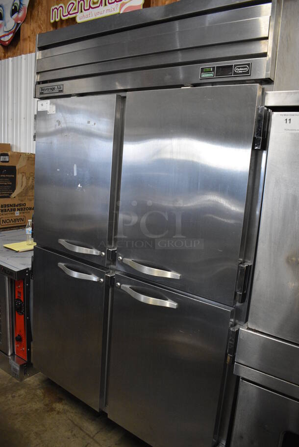 Beverage Air Model PRD48 Stainless Steel Commercial 4 Half Size Door Reach In Pass Through Cooler. 208/230 Volts, 1 Phase. 52x38x85. Tested and Working! - Image 2 of 7