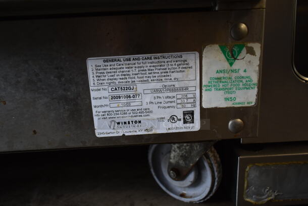 Winston CAT522GJ CVap Stainless Steel Commercial 2 Half Size Door Reach In Warming Holding Cabinet on Commercial Casters. 208 Volts, 3 Phase.  - Image 6 of 6
