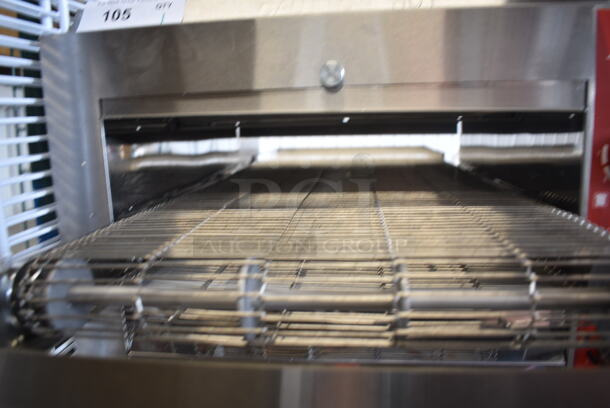 BRAND NEW SCRATCH AND DENT! Avantco TT-P14-240 Stainless Steel Commercial Countertop Electric Powered Conveyor Pizza Oven. 240 Volts, 1 Phase.  - Image 4 of 7