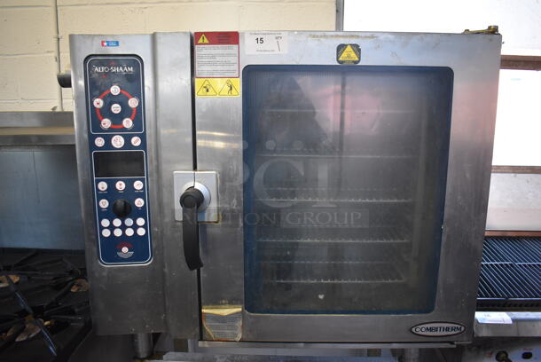 2012 Alto Shaam 10.10 ES Stainless Steel Commercial Natural Gas Powered Convection Oven w/ View Through Door on Metal Equipment Stand. 208-240 Volts, 3 Phase. 42x32x67 - Image 8 of 8