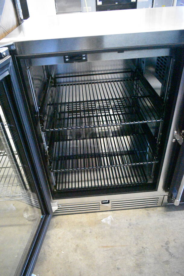BRAND NEW SCRATCH AND DENT! 2024 Perlick HC48RS4T-00-GLFLR-GRFLR 48" Black Two Glass Doors Undercounter Refrigerator. 115 Volts, 1 Phase. Tested and Working! - Image 3 of 5
