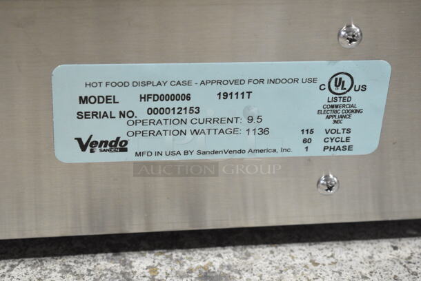 BRAND NEW! Vendo HFD000006 Stainless Steel Commercial Countertop Heated Display Case Merchandiser. 115 Volts, 1 Phase. Tested and Working! - Image 9 of 9