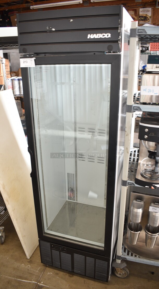 Habco SE18 Metal Commercial Single Door Reach In Cooler Merchandiser. 115 Volts, 1 Phase. Tested and Working! - Image 1 of 3