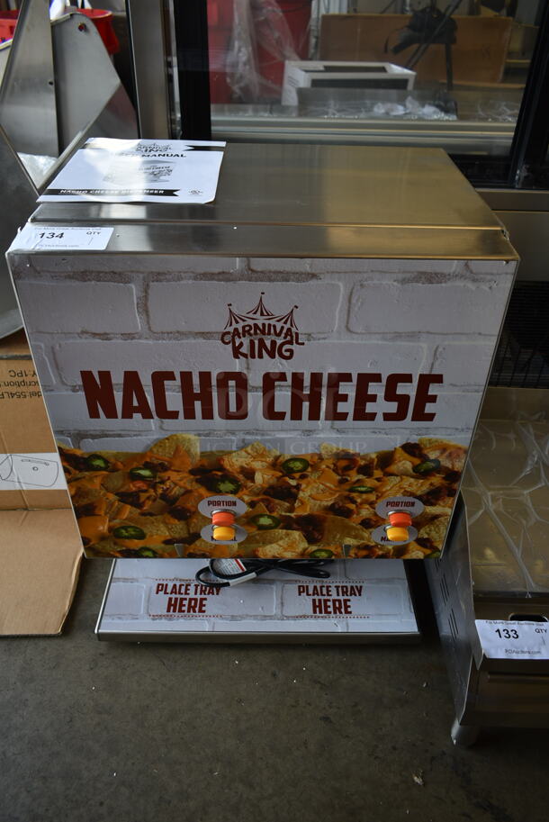 BRAND NEW SCRATCH AND DENT! 2023 Carnival King 382CD450 Stainless Steel Commercial Countertop Dual Peristaltic Chili and Cheese Sauce Dispenser. 120 Volts, 1 Phase. Tested and Working! - Image 1 of 10