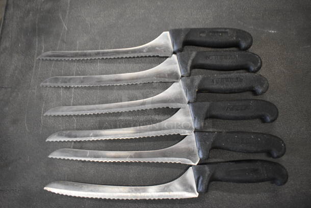 6 Sharpened Stainless Steel Serrated Knives. Includes 14". 6 Times Your Bid! - Image 1 of 4