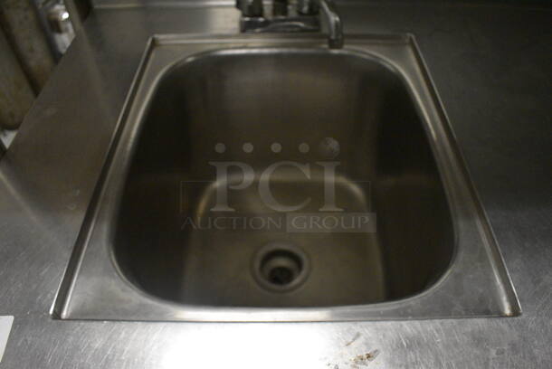 Stainless Steel Single Bay Sink w/ Faucet, Handles, Back Splash and Under Shelf. 48x30x39. BUYER MUST REMOVE. (kitchen) - Image 4 of 6