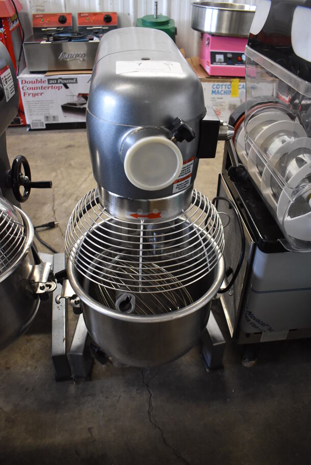 Avantco MX20 Metal Commercial 20 Quart Planetary Dough Mixer w/ Stainless Steel Mixing Bowl, Bowl Guard, Paddle, Balloon Whisk and Dough Hook Attachments. 120 Volts, 1 Phase. 19x21x32. Tested and Working! - Image 2 of 11