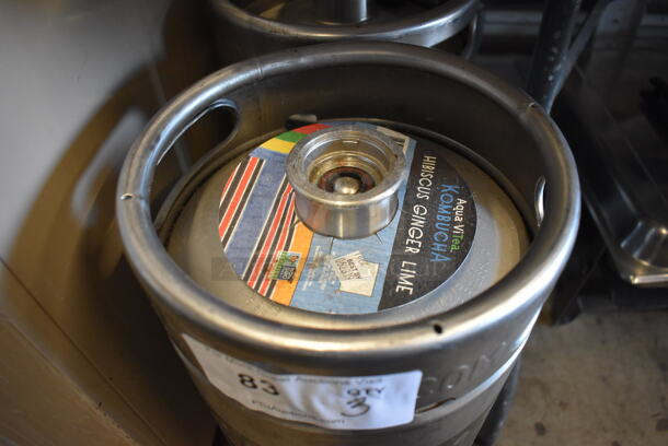 3 Metal Sixth Size Barrel Kegs. 9.5x9.5x23. 3 Times Your Bid! - Image 3 of 4