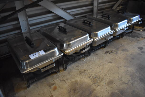 ALL ONE MONEY! Lot of 5 Metal Chafing Dishes w/ Drop In and Lid. 13x24x13 - Image 1 of 5