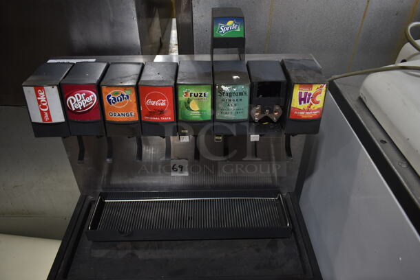 Cornelius CB2323 Stainless Steel Commercial 8 Flavor Carbonated Beverage Machine on Drop In Ice Bin. 115 Volts, 1 Phase.  - Image 2 of 11