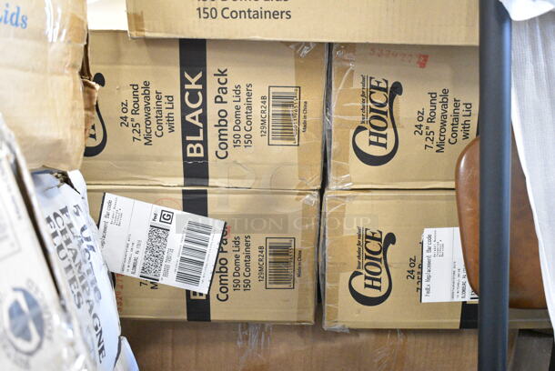 PALLET LOT of 23 BRAND NEW Boxes Including 3 Box 966TALLFLDN Choice Kraft Natural Tall-Fold 6" x 13" Dispenser Napkin - 8000/Case, 5002DNAP Choice White 2-Ply Dinner Napkin 17" x 15" - 3000/Case, 500CC12HD 12 oz. Plastic Cold Cup - 1000/Case, 500CC9 Choice 9 oz. Clear PET Customizable Plastic Squat Cold Cup - 1000/Case, 612605070 Choice Full Size Foil Steam Table Pan Deep 3 3/8" Depth - Full Size Deep - 50/Case, 610060 Brooklace Fluted Bake Cup, 39884291 Perfect Fry 84291 Air Filter Kit for PFA and PFC Ventless Deep Fryers, 4 Box 129MCR24B Choice 24 oz. Black Round Microwavable Heavy Weight Container with Lid 7 1/4" - 150/Case, 502404816CL Lavex 40-45 Gallon 16 Micron 40" x 48" High Density Janitorial Can Liner / Trash Bag - 250/Case, AMA009CLT23 Front of the House Gatsby 7 oz. Ice SAN Plastic Martini Glass - 12/Pack, HP2099 Imperial 2099 U' Shaped Burner. 23 Times Your Bid! - Image 9 of 12