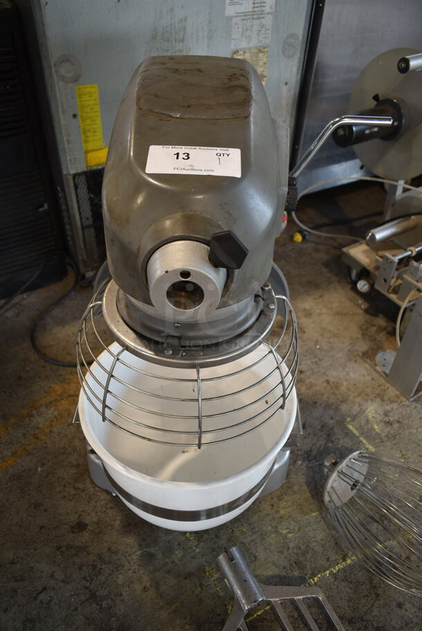 Hobart Legacy HL200 Metal Commercial Countertop 20 Quart Planetary Dough Mixer w/ Mixing Bowl, Bowl Guard, Paddle and Whisk Attachments. 200-240 Volts, 1 Phase. Tested and Working!  - Image 3 of 8