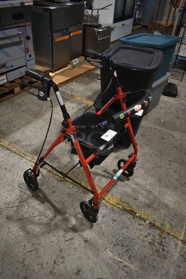 Red and Black Walker on Casters. - Image 2 of 5