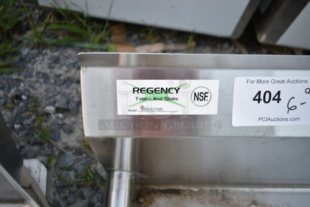 BRAND NEW SCRATCH AND DENT! Regency 600DDT48L 16 Gauge 4' Soiled / Dirty Dish Table - Left Drainboard  - Image 6 of 6