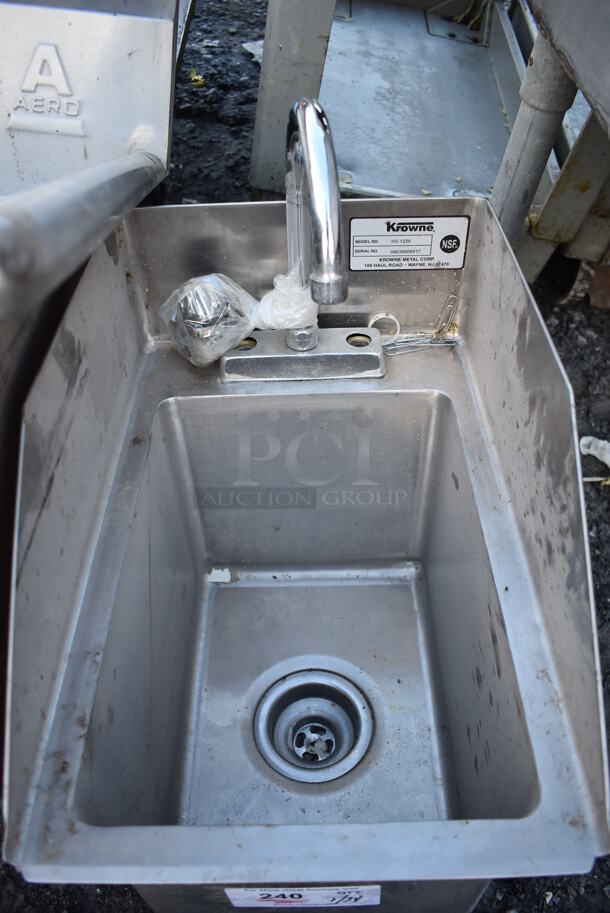 Krowne Stainless Steel Commercial Single Bay Sink w/ Faucet. No Legs. 12x18x24 - Image 4 of 4