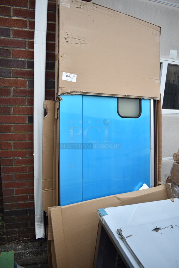 BRAND NEW SCRATCH AND DENT! Regency 600TD3684 Single Aluminum Swinging Traffic Door with 9" x 14" Window - 36" x 84" Door Opening - Image 2 of 4
