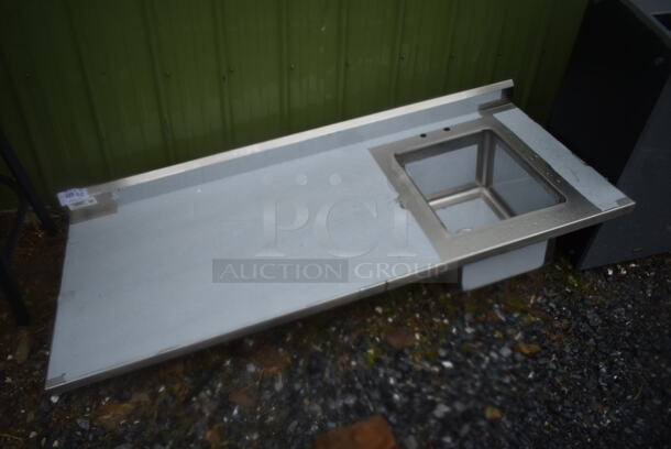 BRAND NEW SCRATCH AND DENT! Regency 600ST3072R 30" x 72" 16 Gauge Stainless Steel Work Table with Sink. No Under Shelf or Legs.  - Image 2 of 5