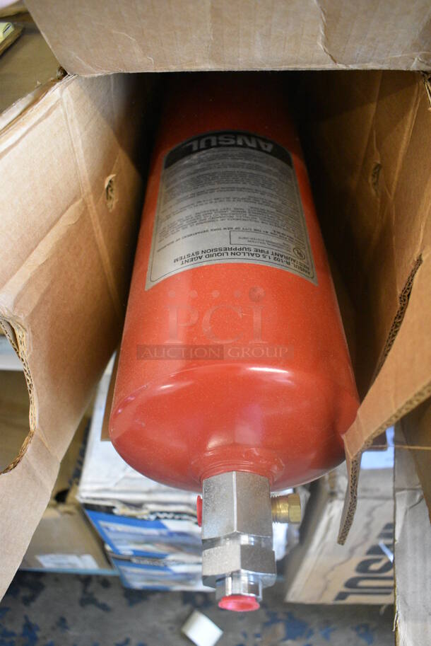 BRAND NEW IN BOX! Ansul R-102 Metal Wet Chemical Fire Suppression Tank. 6x6x20